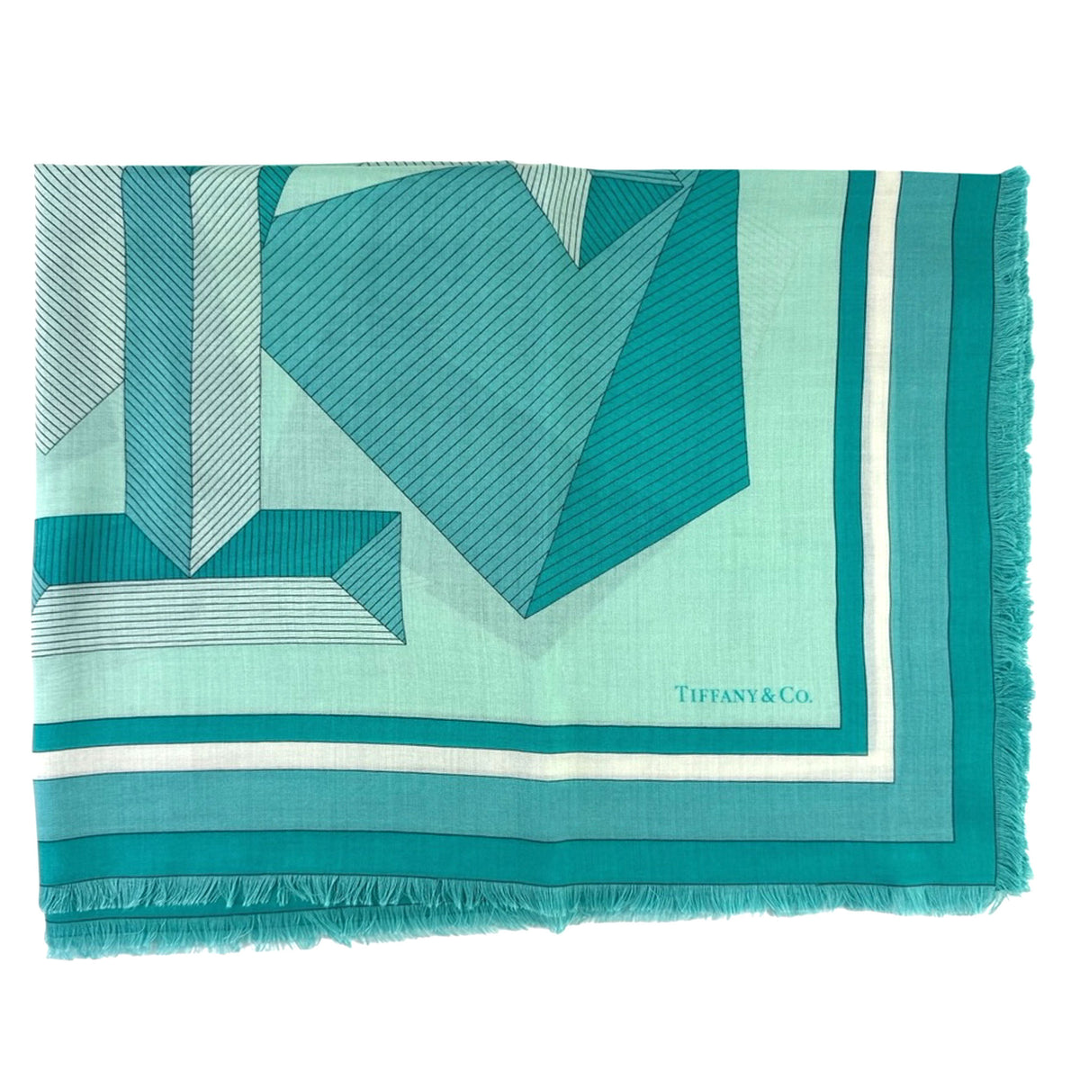 Tiffany &amp; Co Giant T Scarf Tiffany Blue - Extra Large Square Cashmere Silk Shawl