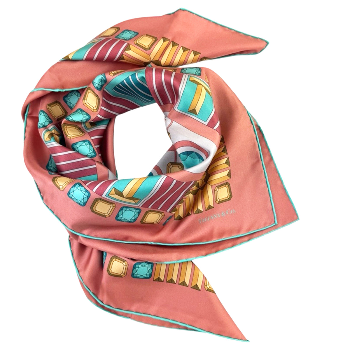 Tiffany & Co Scarf Tiffany Facets Design - Twill Silk Square Foulard S ...
