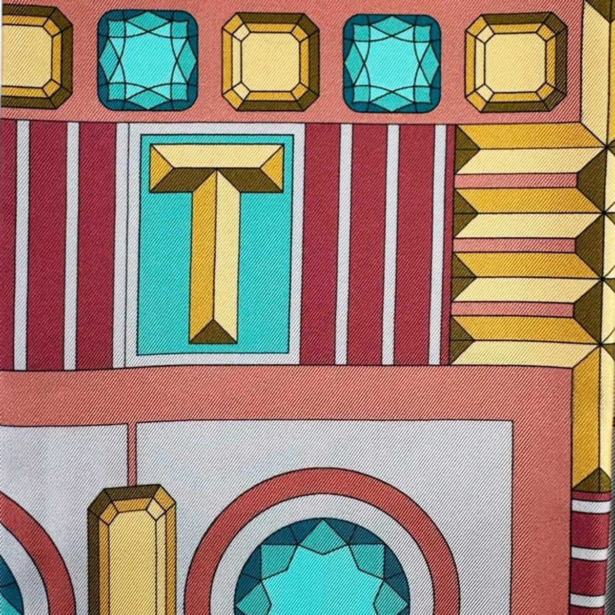 Tiffany &amp; Co Scarf Tiffany Facets Design - Twill Silk Square Foulard