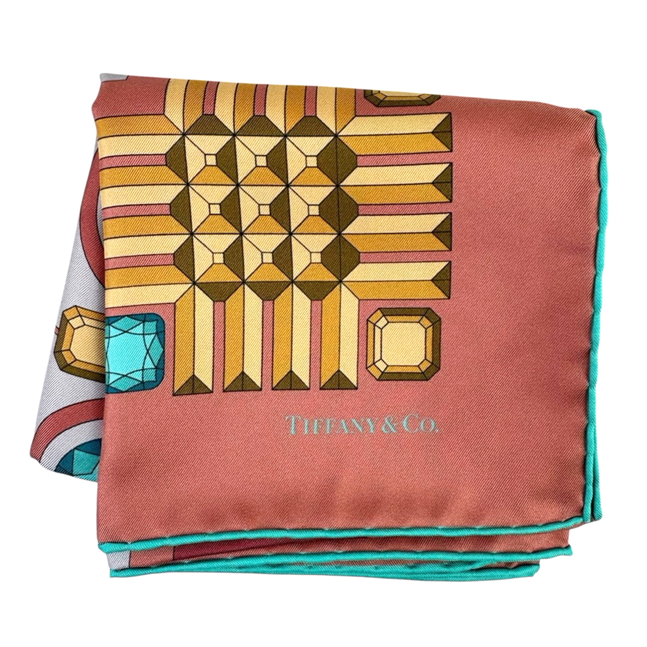 Tiffany & Co Scarf Tiffany Facets Design - Twill Silk Square Foulard S ...