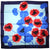 Ungaro Scarf Red Royal Blue Sky Blue Floral - Twill Silk Square Foulard