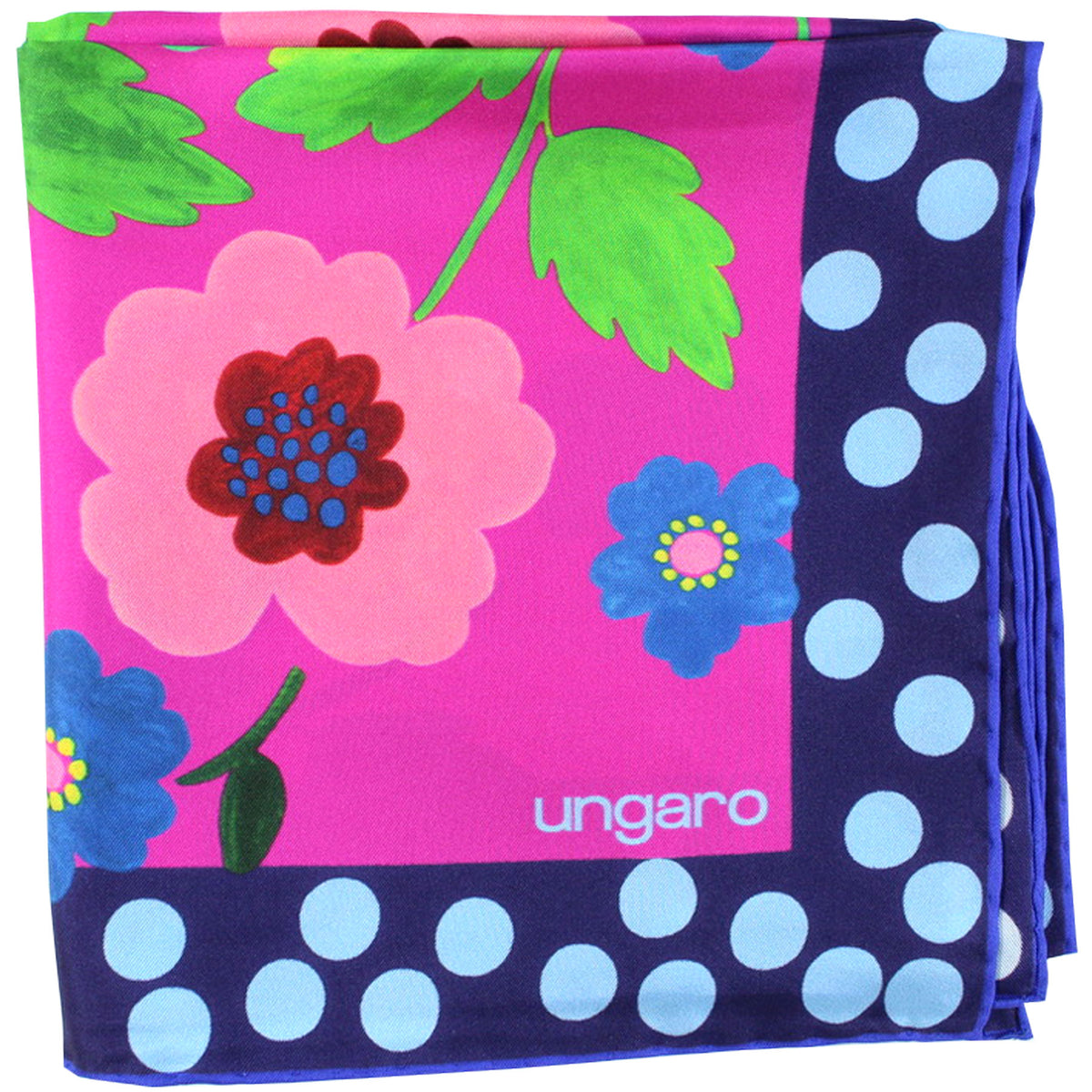 Foulard En Soie Emanuel Ungaro - Vintage 88x90 Cm - Multicouleur - Occasion
