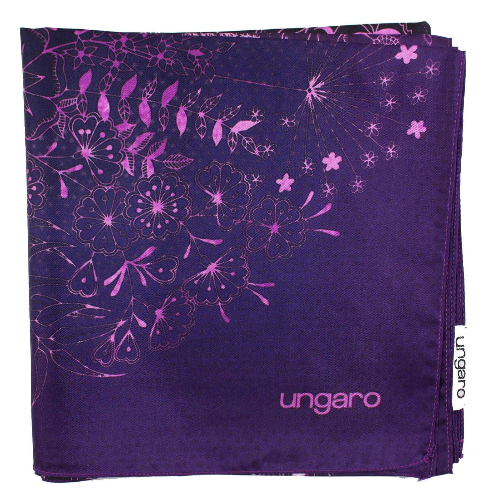 Ungaro Scarf Gray Black Olive Paint Splatter - Twill Silk Square Foulard