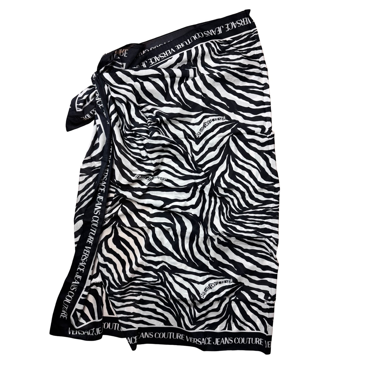 Versace Pareo Black White animal Design - Versace Jeans Couture