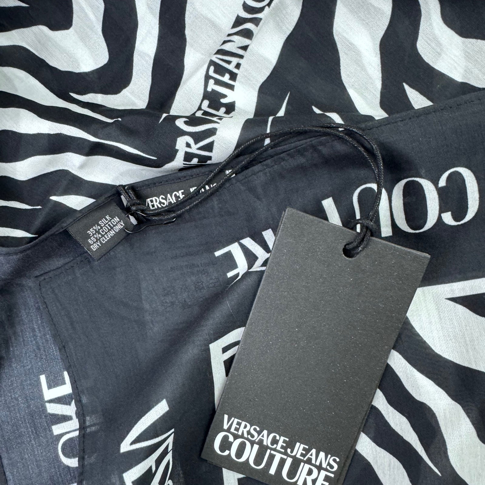 Versace Pareo Black White animal Design - Versace Jeans Couture