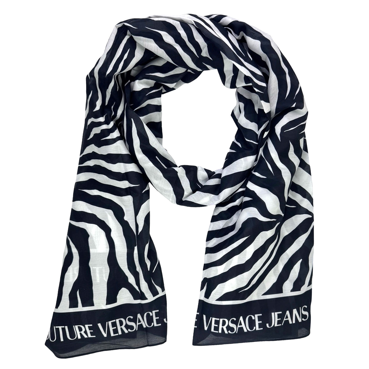 Versace Pareo/ Scarf Black White Zebra Print - Versace Jeans Couture
