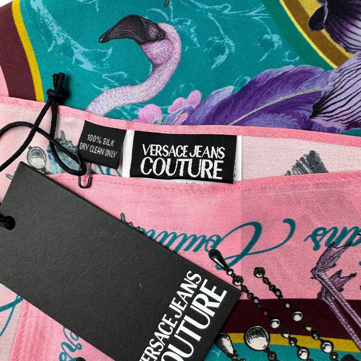 Versace Silk Square Scarf Original Design Butterflies Floral &amp; Animals 