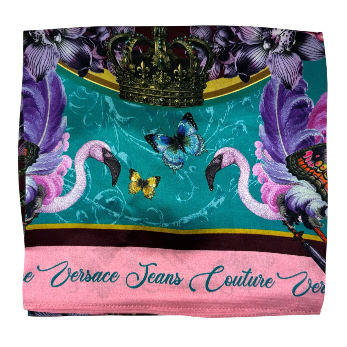 Versace Silk Square Scarf Signature Design - Versace Jeans Couture