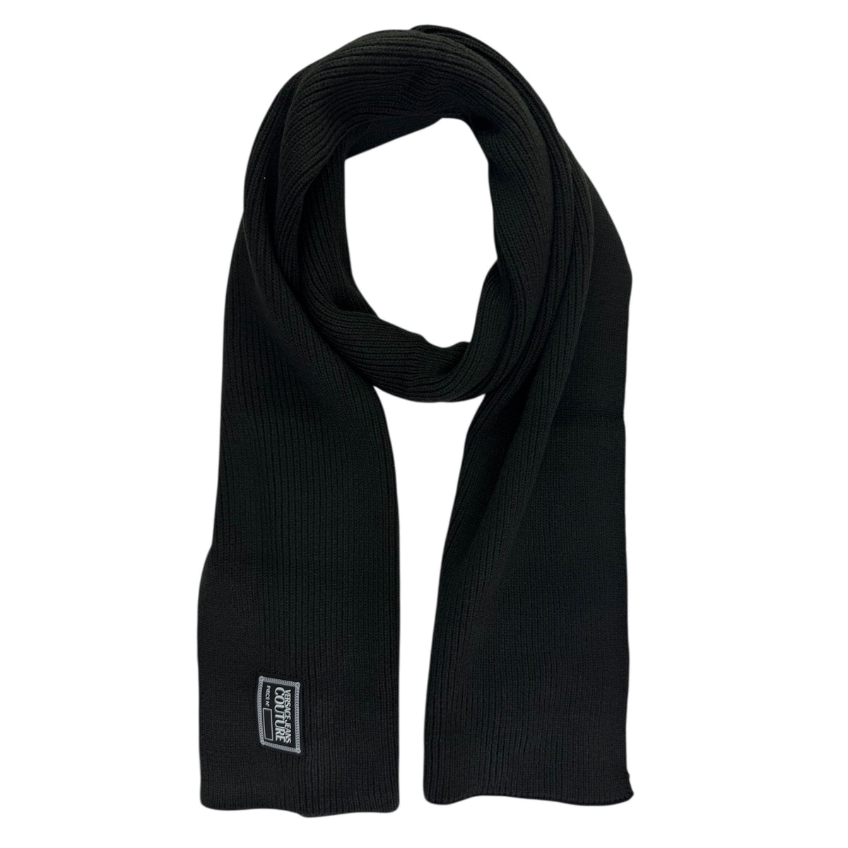 Versace Scarf Black With Logo Tag - Versace Jeans Couture