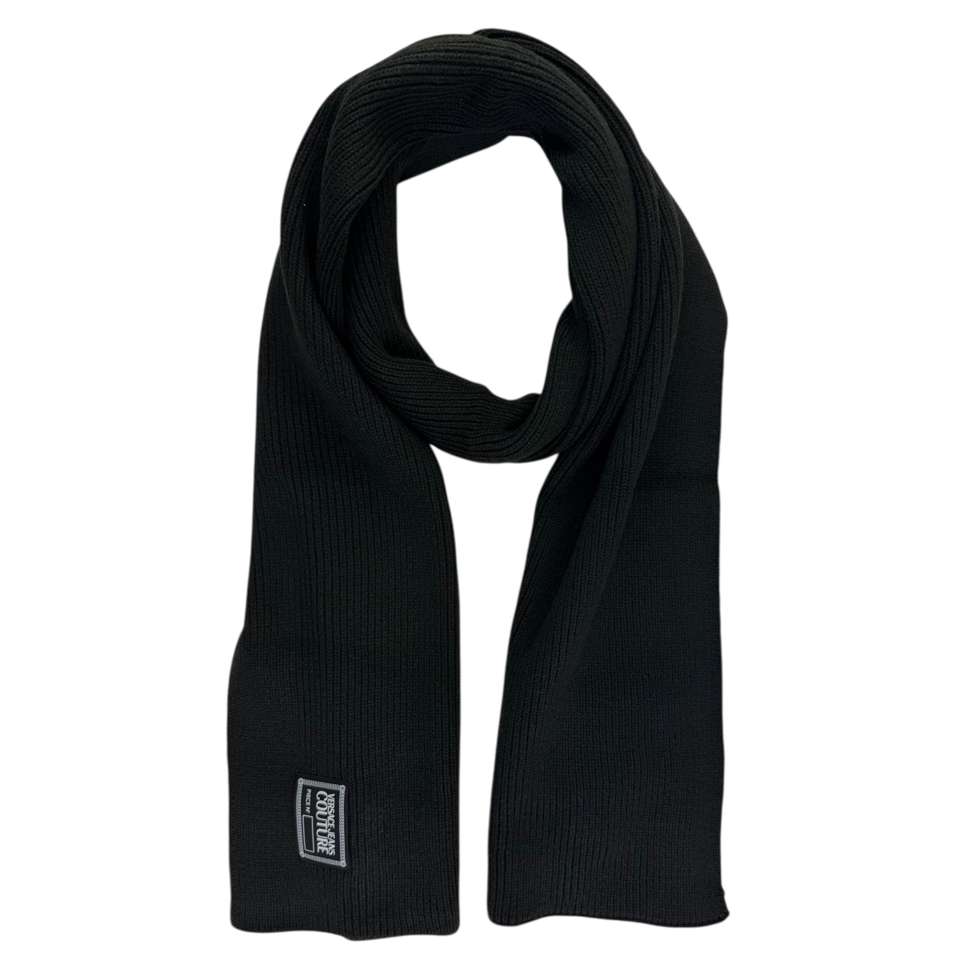 Versace Scarf Black With Logo Tag - Versace Jeans Couture