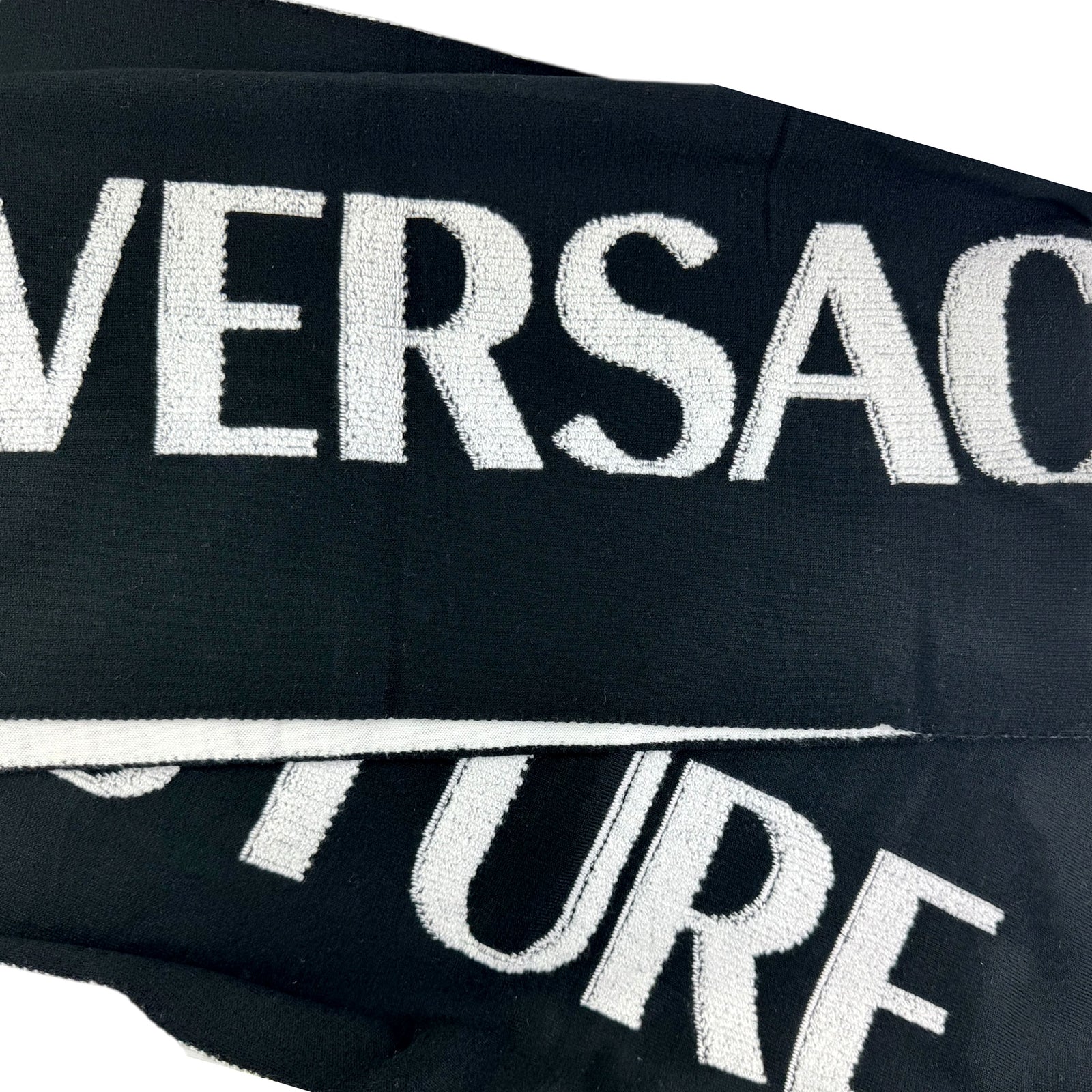 Versace Scarf Black White Logo Versace Jeans Couture