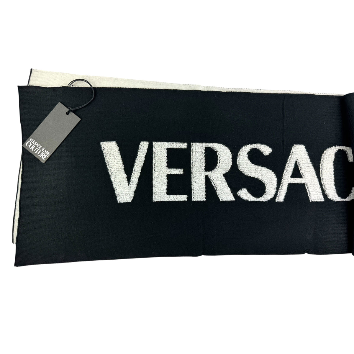 Versace Scarf Black White Logo Versace Jeans Couture