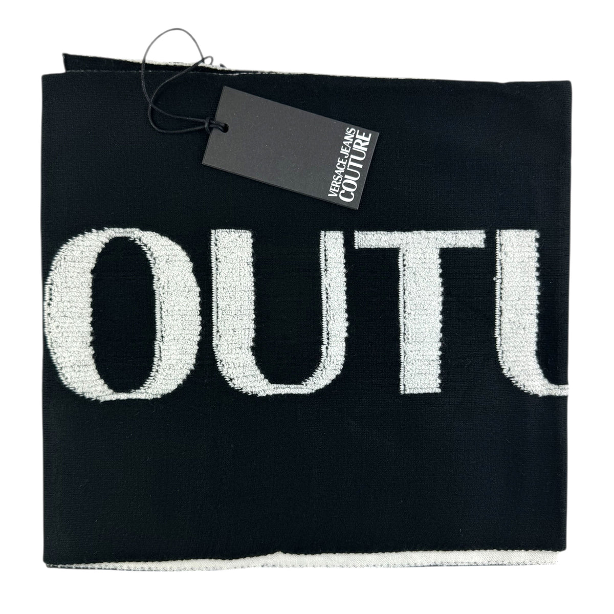 Versace Scarf Black White Logo Versace Jeans Couture