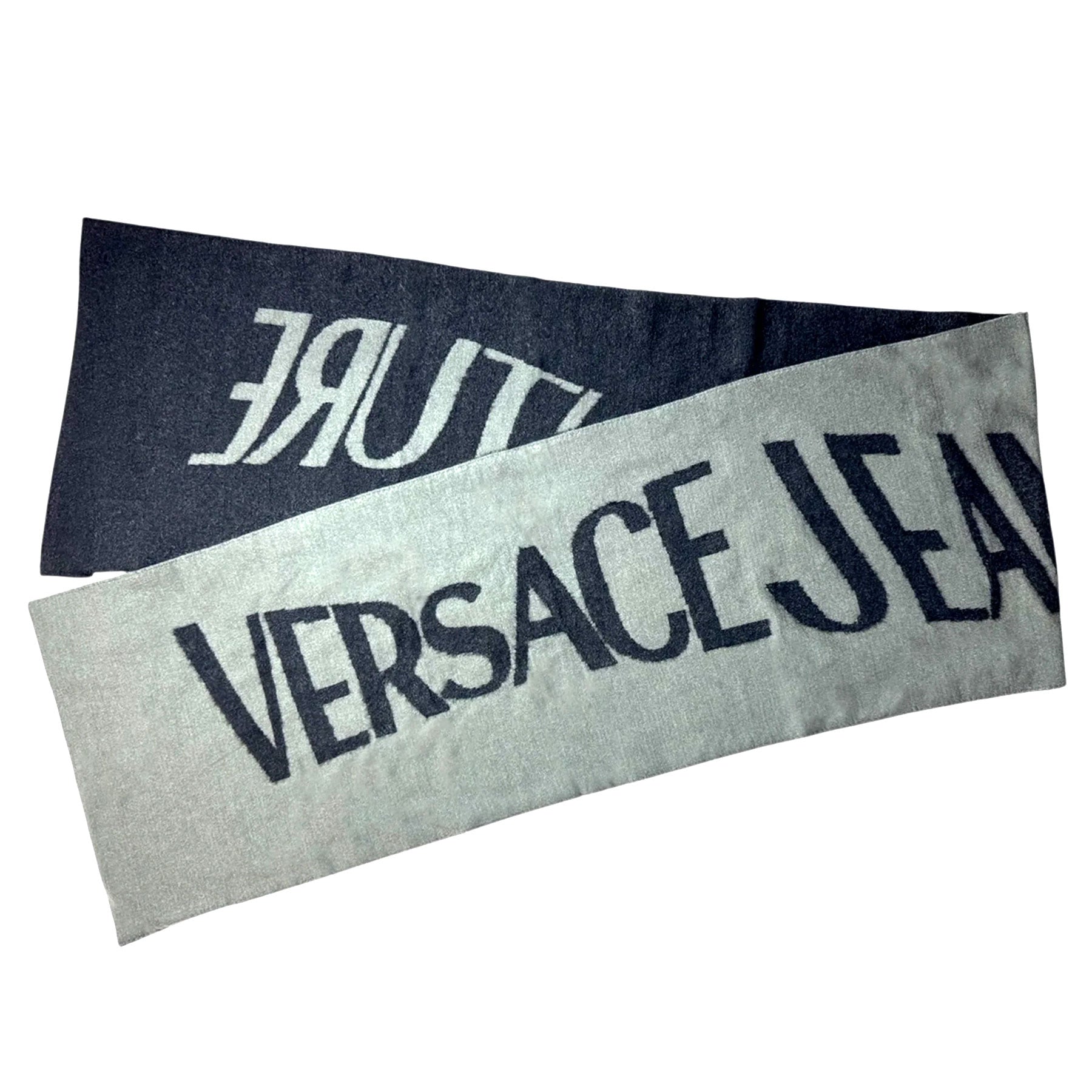 Versace Scarf Gray Logo Versace Jeans Couture - Fall/ Winter 2025/ 2026 Collection