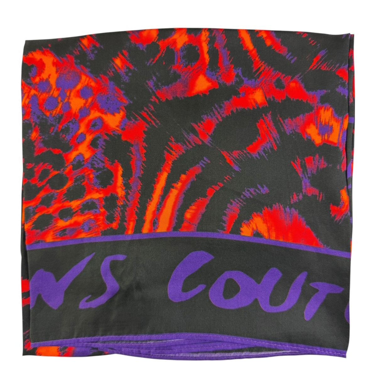 Versace Silk Square Scarf Fire Red 