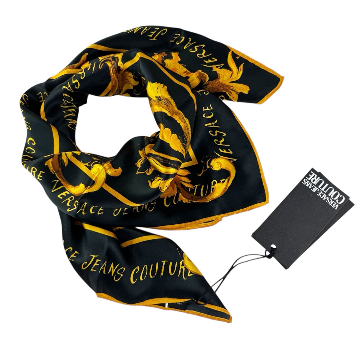 New Scarf 2025 Versace Scarf Black Gold Porcelain Baroque