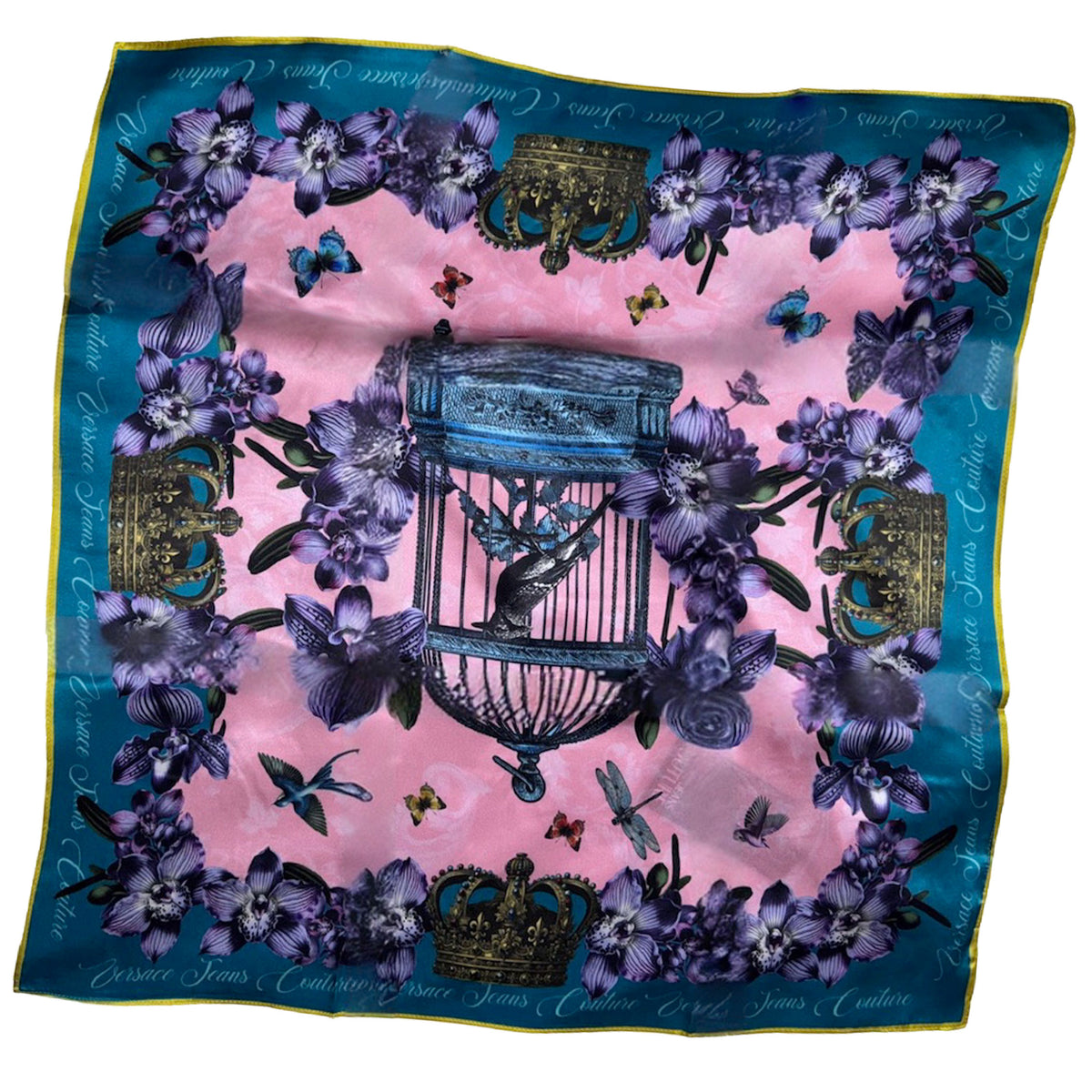 Versace Scarf Pink Teal Cabinet Cage