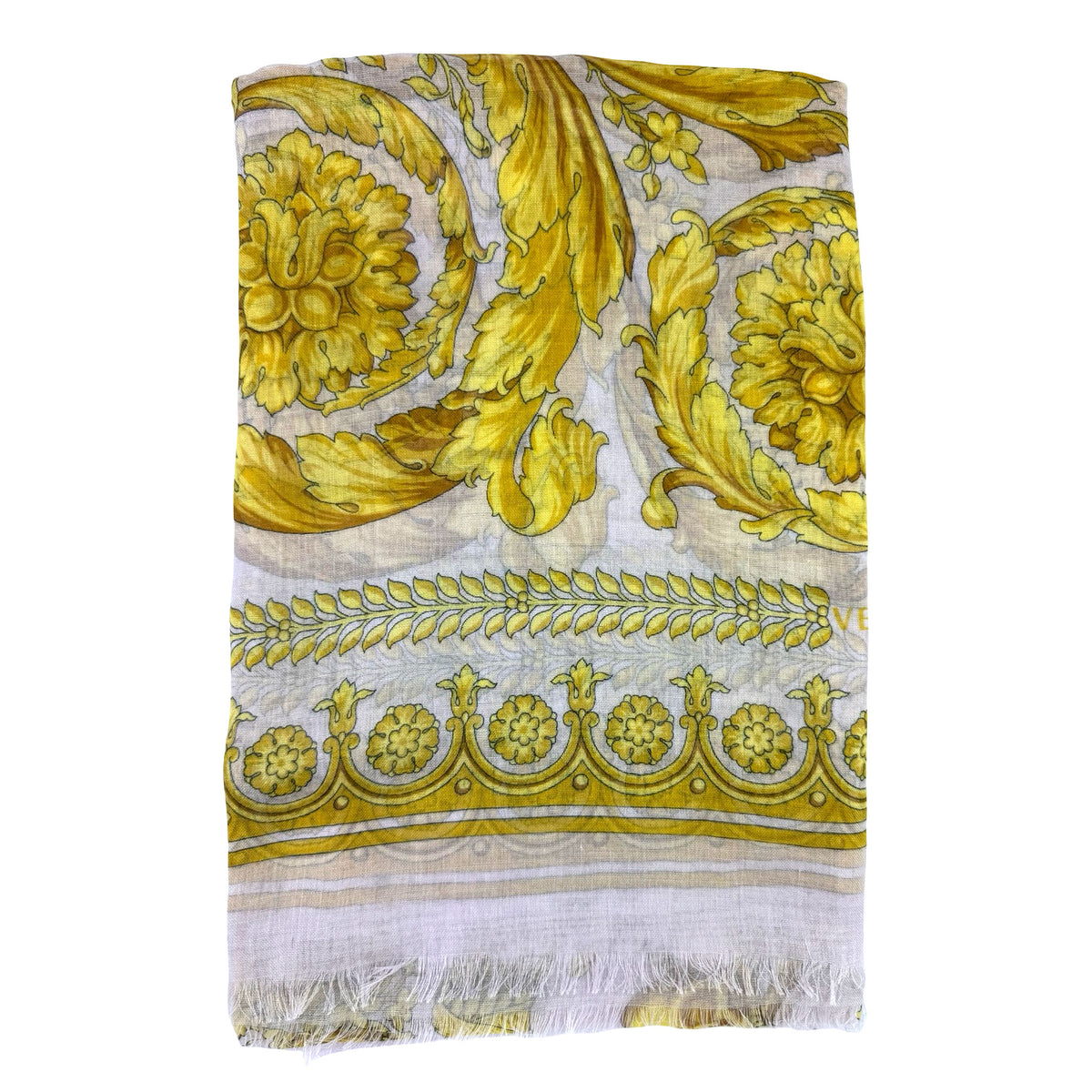 Versace Scarf Light Pink Barocco &amp; Greek Knit - Extra Large Square Wrap