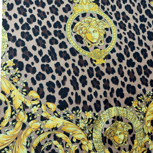 Versace Scarf Leopard Barocco & Medusa - Twill Silk Square Foulard