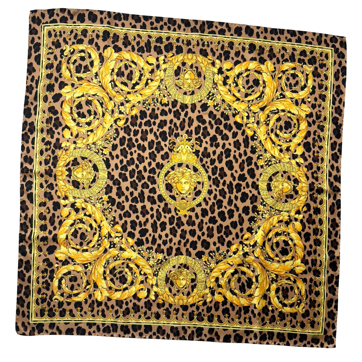 Versace Scarf Jaguar &amp; Barocco - Twill Silk Square Foulard