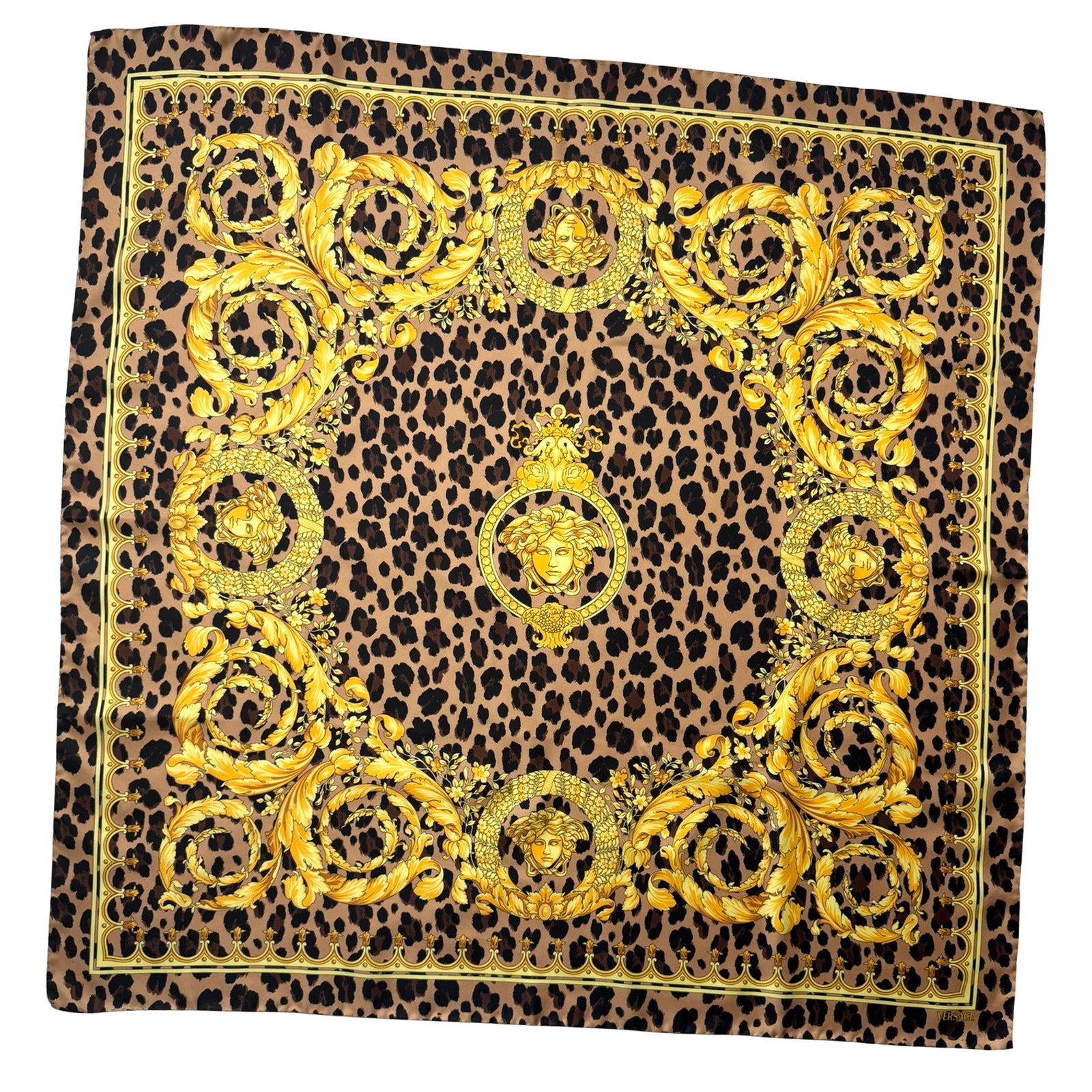Versace Scarf Jaguar & Barocco - Twill Silk Square Foulard