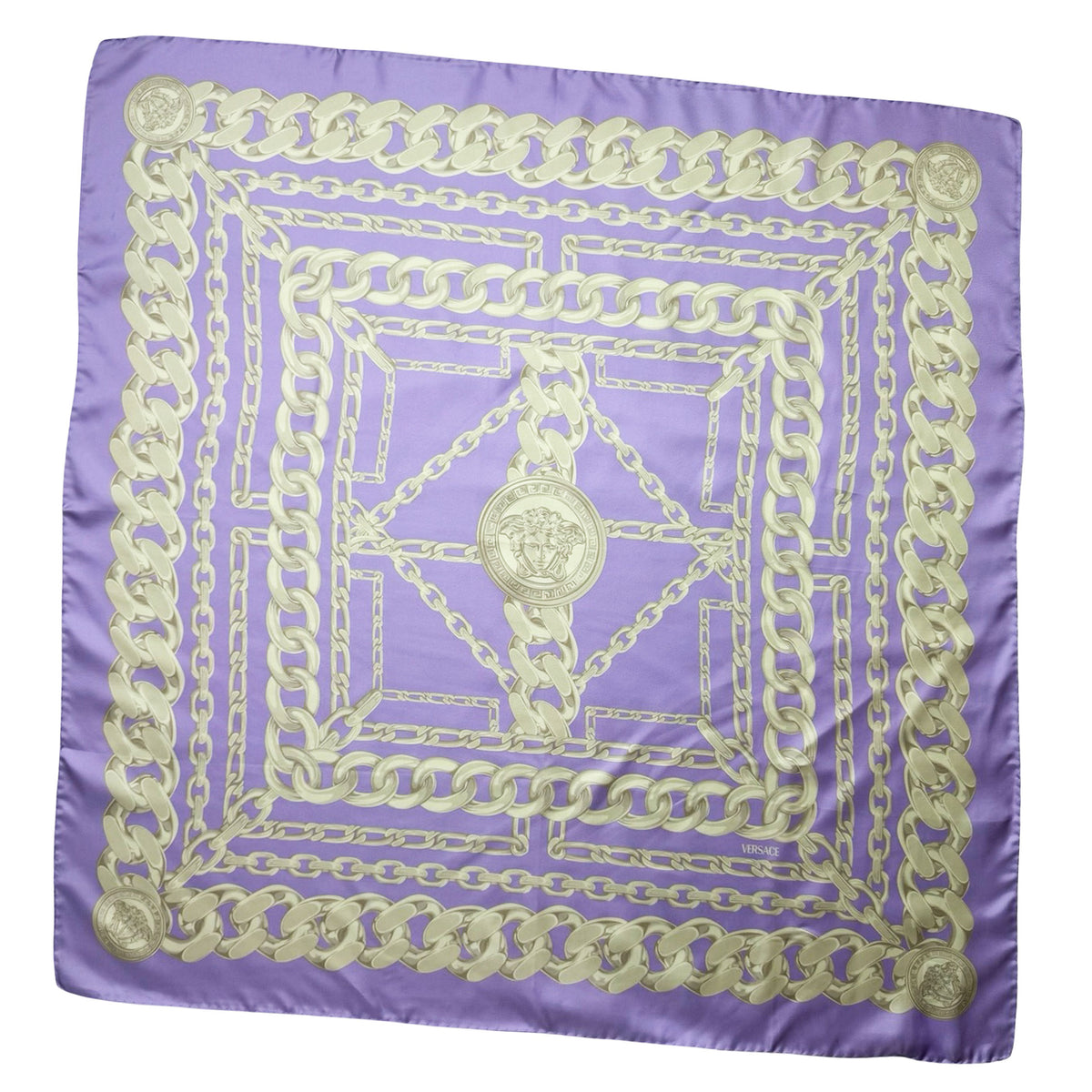 Versace Scarf Lilac Gray-Silver