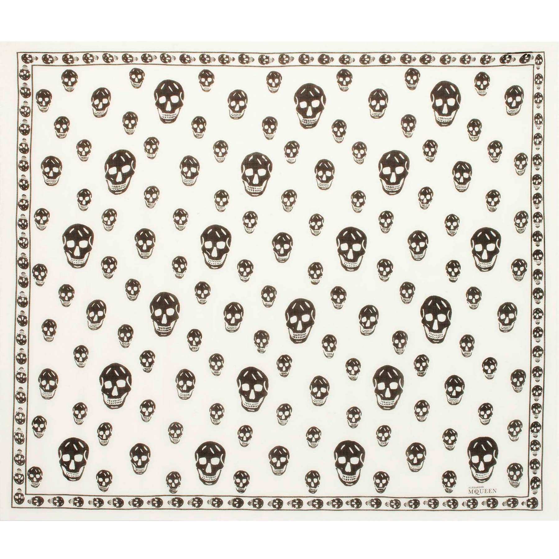 Alexander McQueen Scarf Ivory Black Skulls - Extra Large Wrap