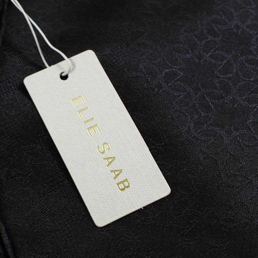 Elie Saab Scarf Black Dotted Frame - Twill Silk Shawl