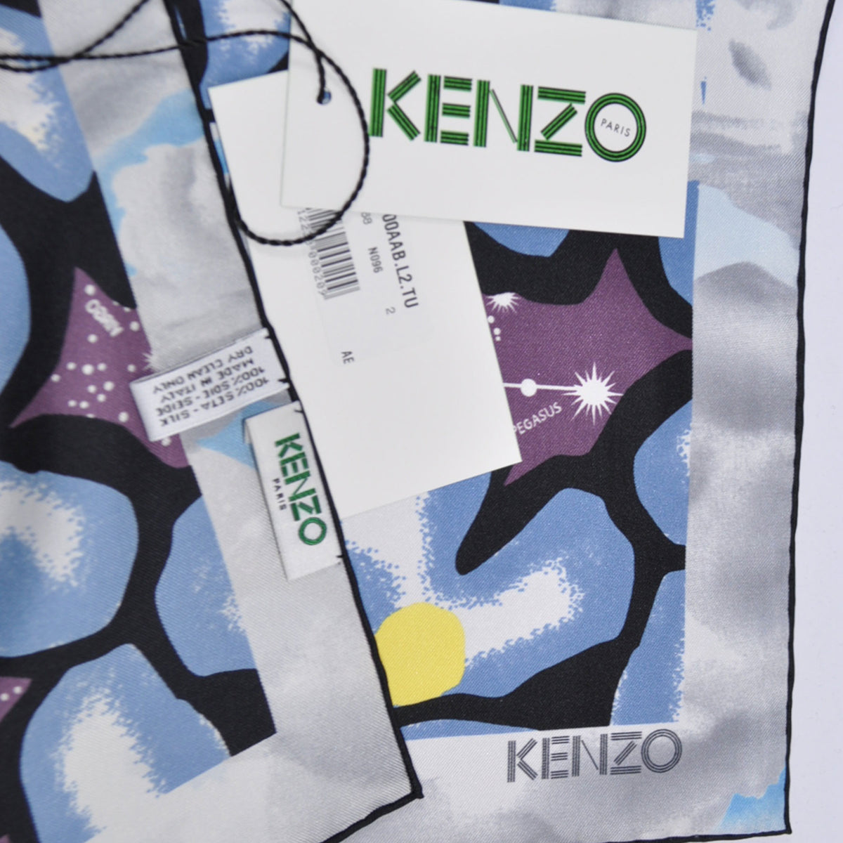 Kenzo Scarf Horoscoop Print Silk Large Square Scarf