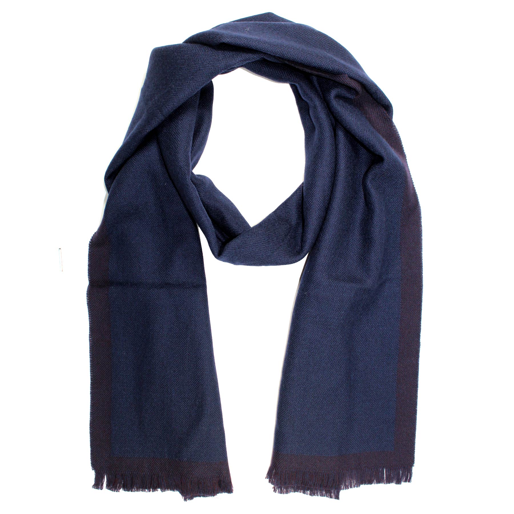 Agnona Scarf Dark Blue Design - Luxury Wool Shawl FINAL SALE