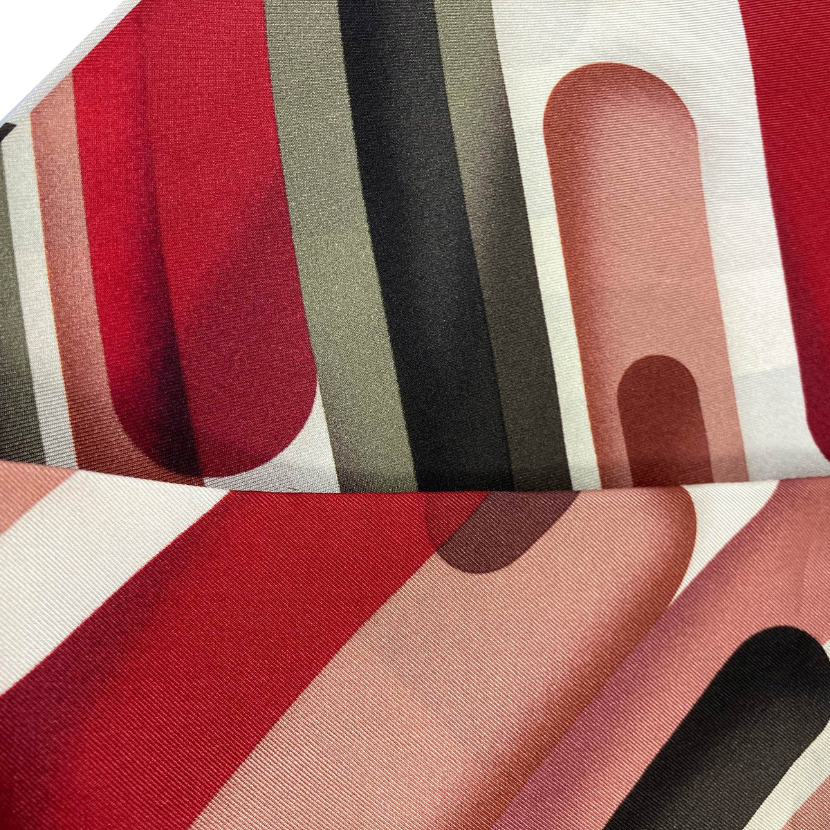 Bottega Veneta Scarf White Bordeaux Taupe Dust Pink - Twill Silk 55&quot; Square Scarf