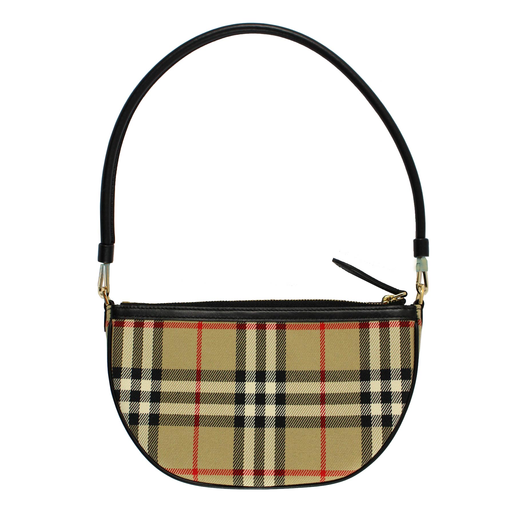 Olympia Pouch Checked Shoulder Bag in Beige - Burberry