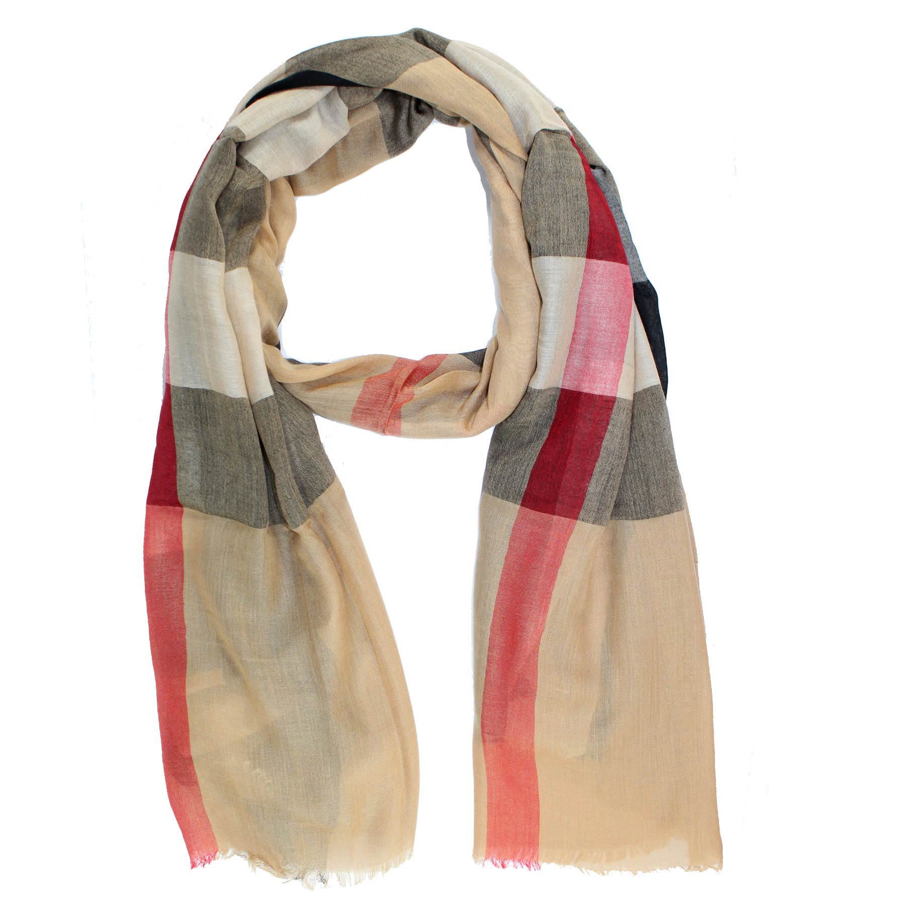 Burberry Scarf Giant Check Gauze - Modal Cashmere Silk Shawl