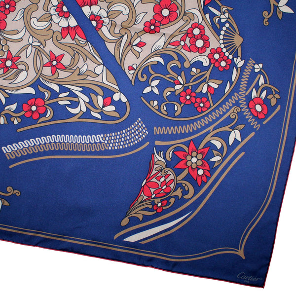 Cartier 「Globe and Ship Silk Scarf」 Globe and Ship Silk Scarf | Rewind Vintage Affairs