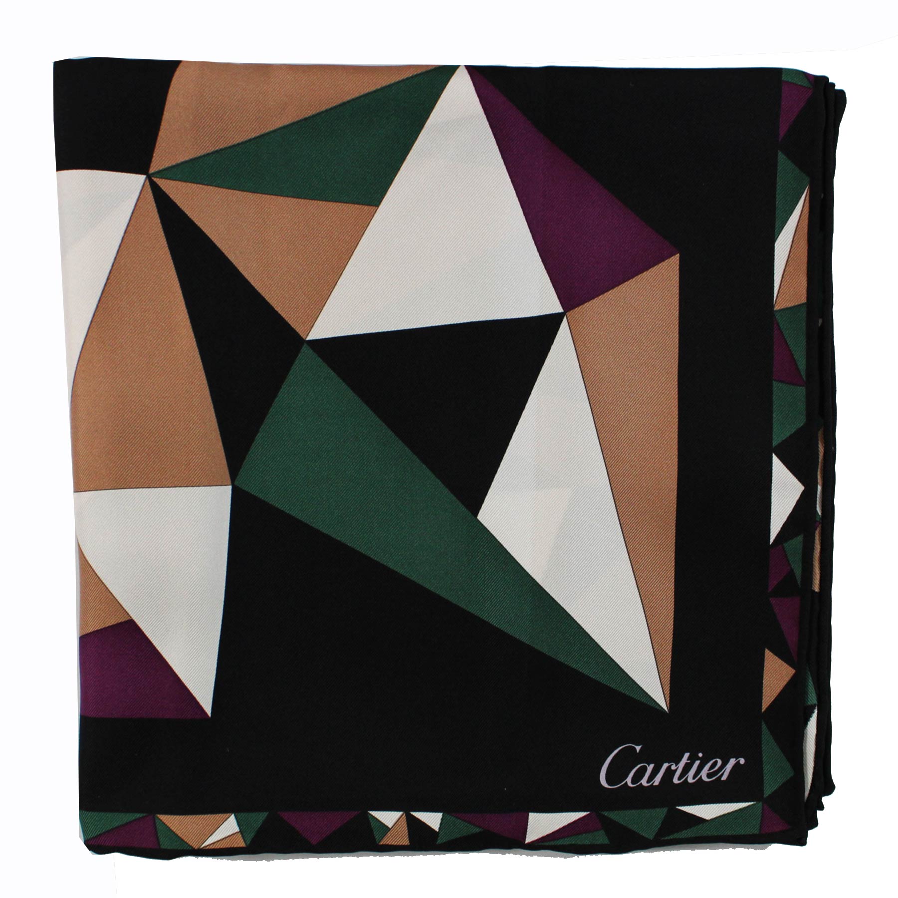 Cartier Scarf Geometric - Twill Silk 36 Inch Square Foulard