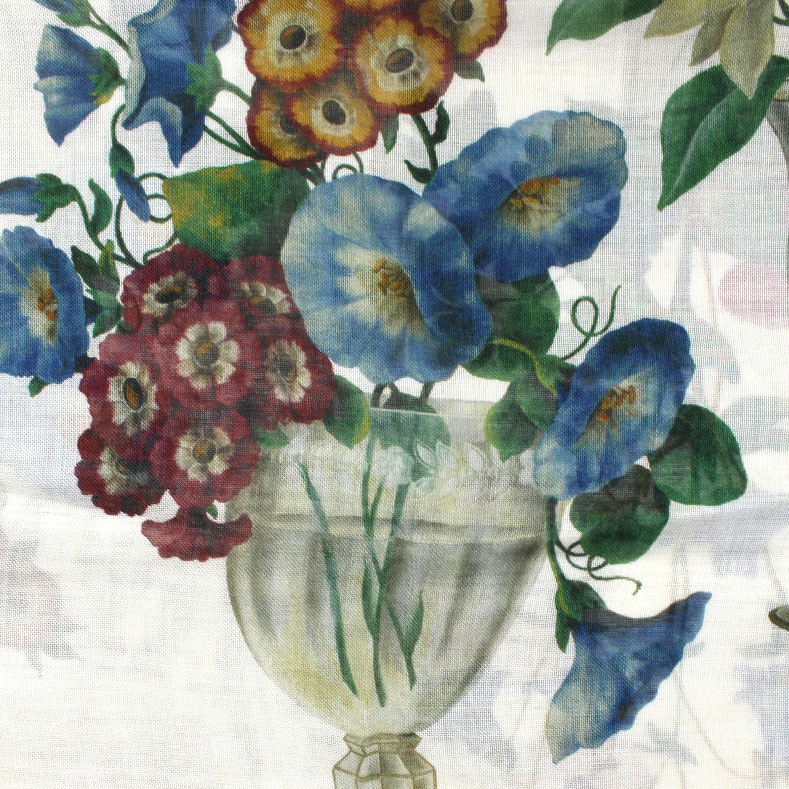 Dolce & Gabbana Scarf Blue Green Floral - Extra Large Square Cashmere Silk Shawl