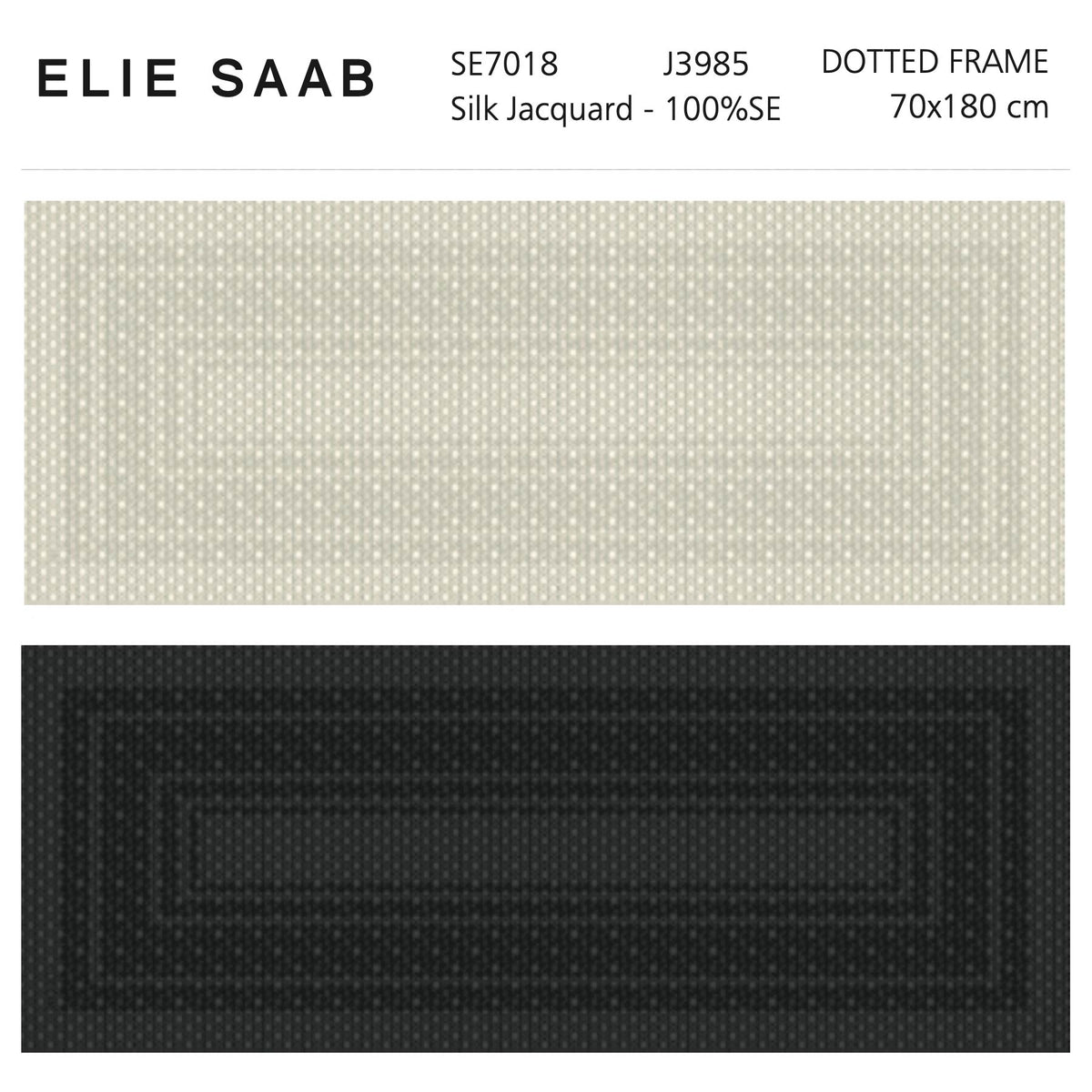 Elie Saab Scarf Black Dotted Frame - Twill Silk Shawl SALE