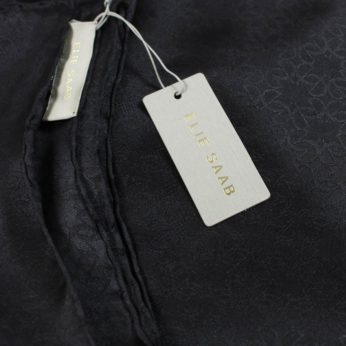 Elie Saab Scarf Black Dotted Frame - Twill Silk Shawl SALE