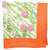 Salvatore Ferragamo Silk Scarf Orange Green Pink Floral Alissa - Large Square Foulard SALE