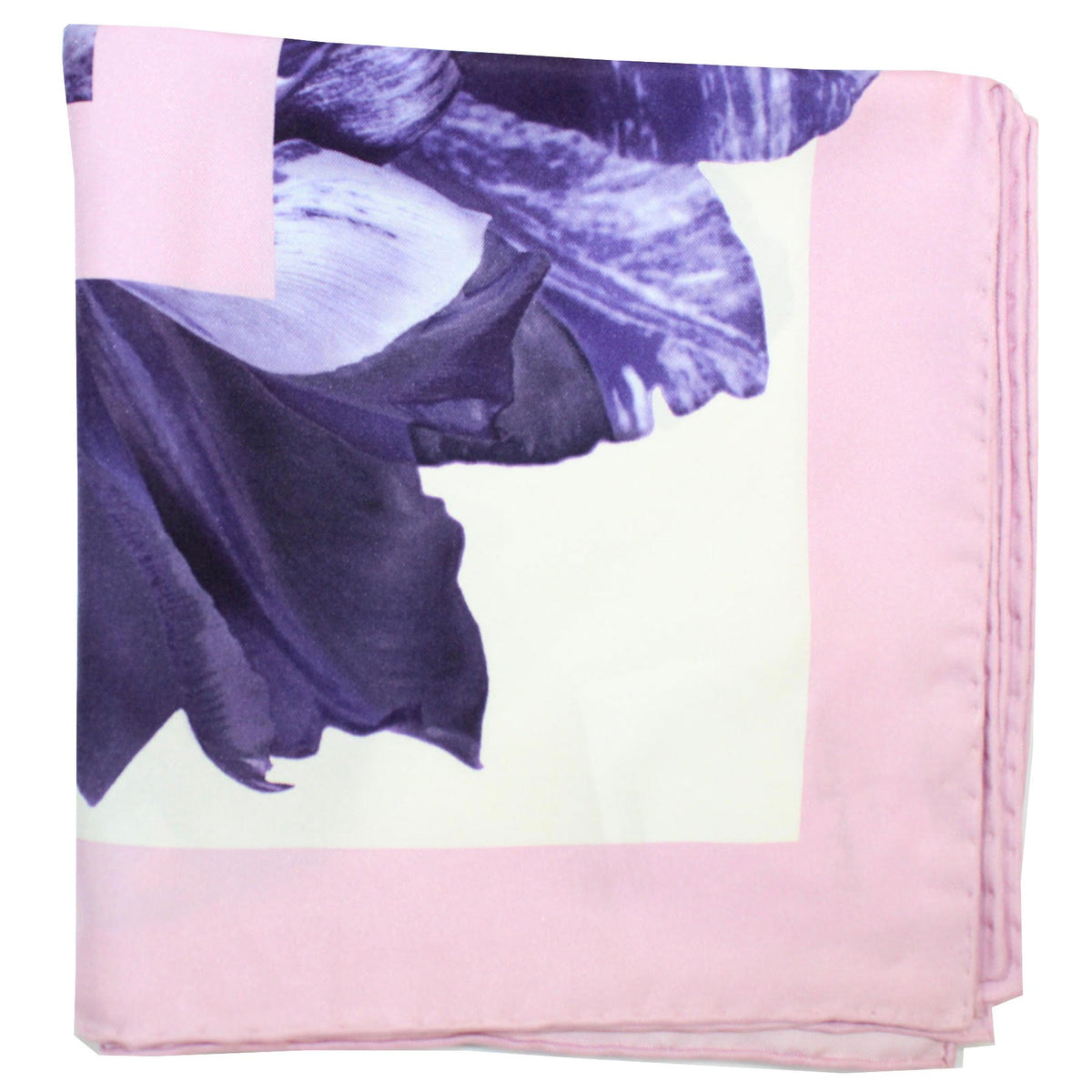 Salvatore Ferragamo Scarf Pink Purple Floral - Large Square Twill Silk Foulard