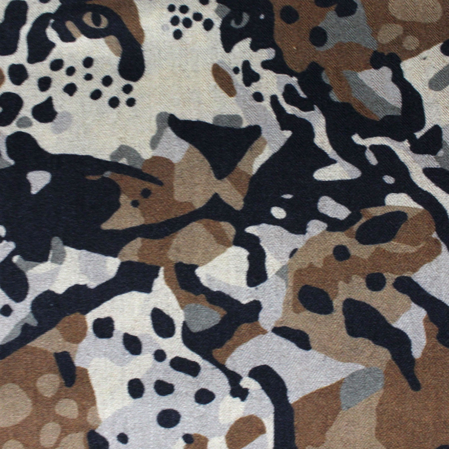 Salvatore Ferragamo Silk Scarf Black Gray Brown Tiger Design - Large 55" Square
