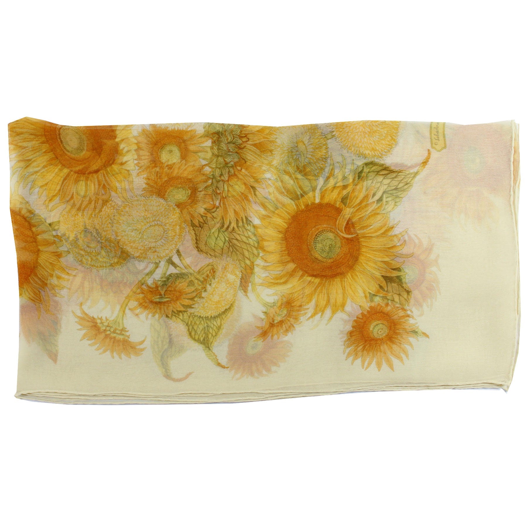 Salvatore Ferragamo Scarf Orange Green Floral - Chiffon Silk Designer Shawl