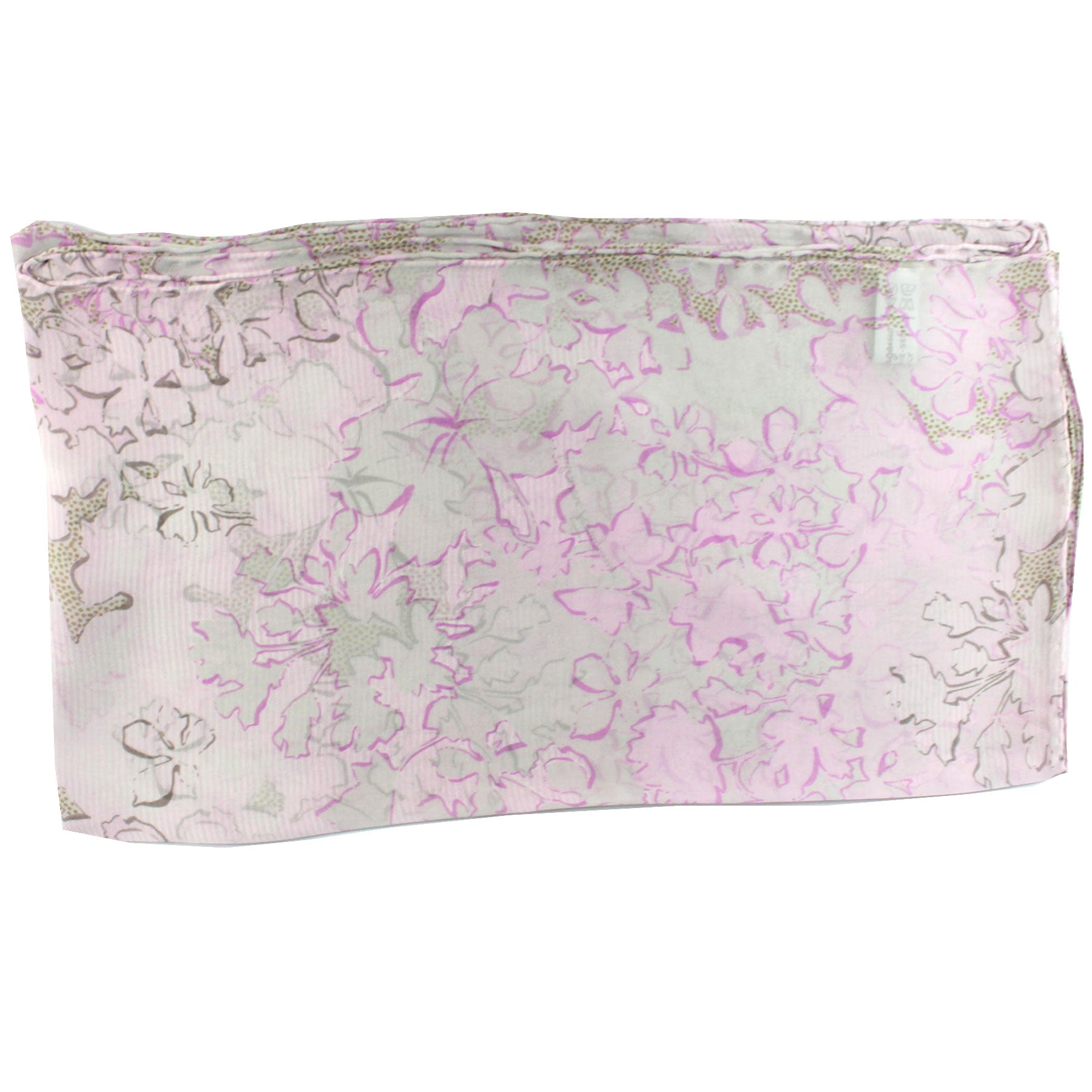 Salvatore Ferragamo Scarf Pink Gray Floral - Chiffon Silk Designer Shawl