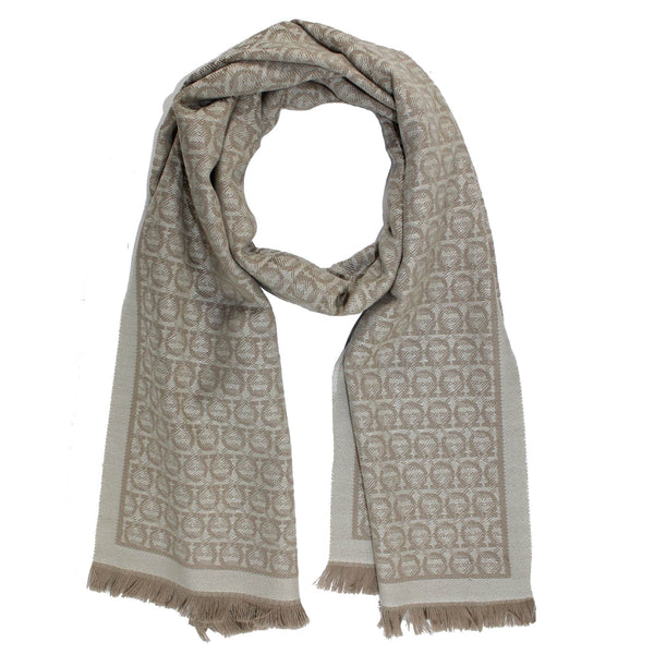 Salvatore Ferragamo intarsia-knit logo cashmere scraf - Grey