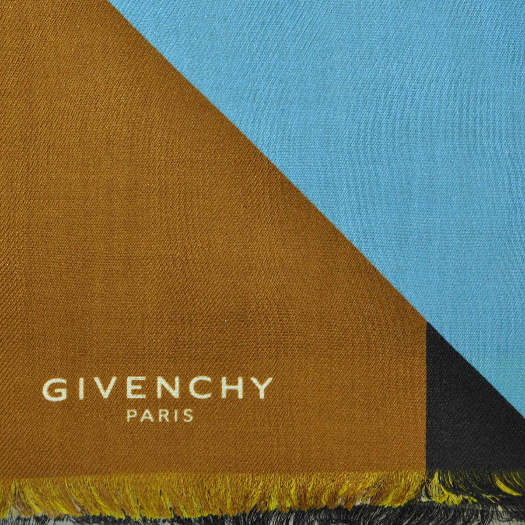 Givenchy Scarf Geometric Flag Design - Extra Large Square Wool Silk Scarf SALE