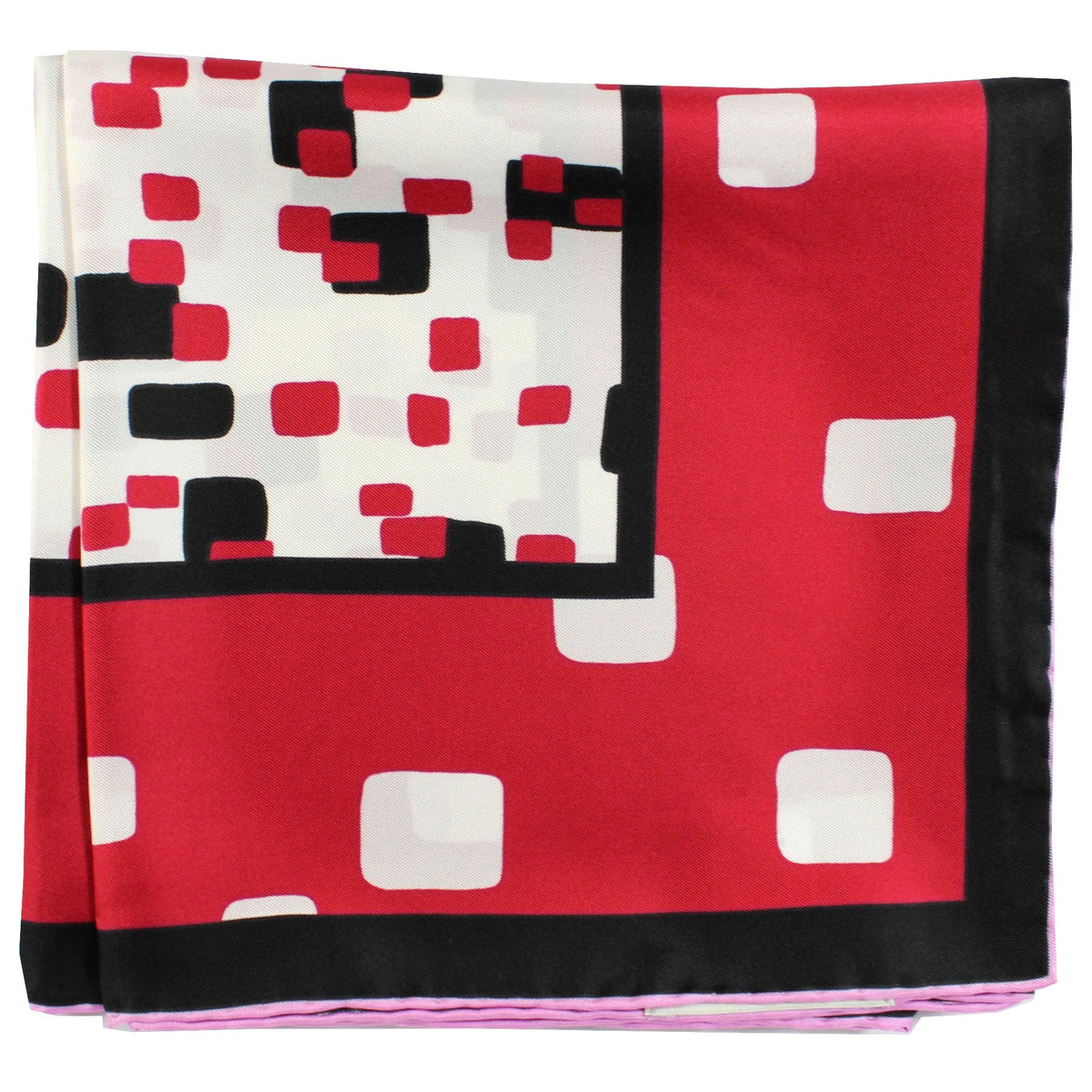 Givenchy Scarf Red Black White Geometric - Large Square Twill Silk Scarf