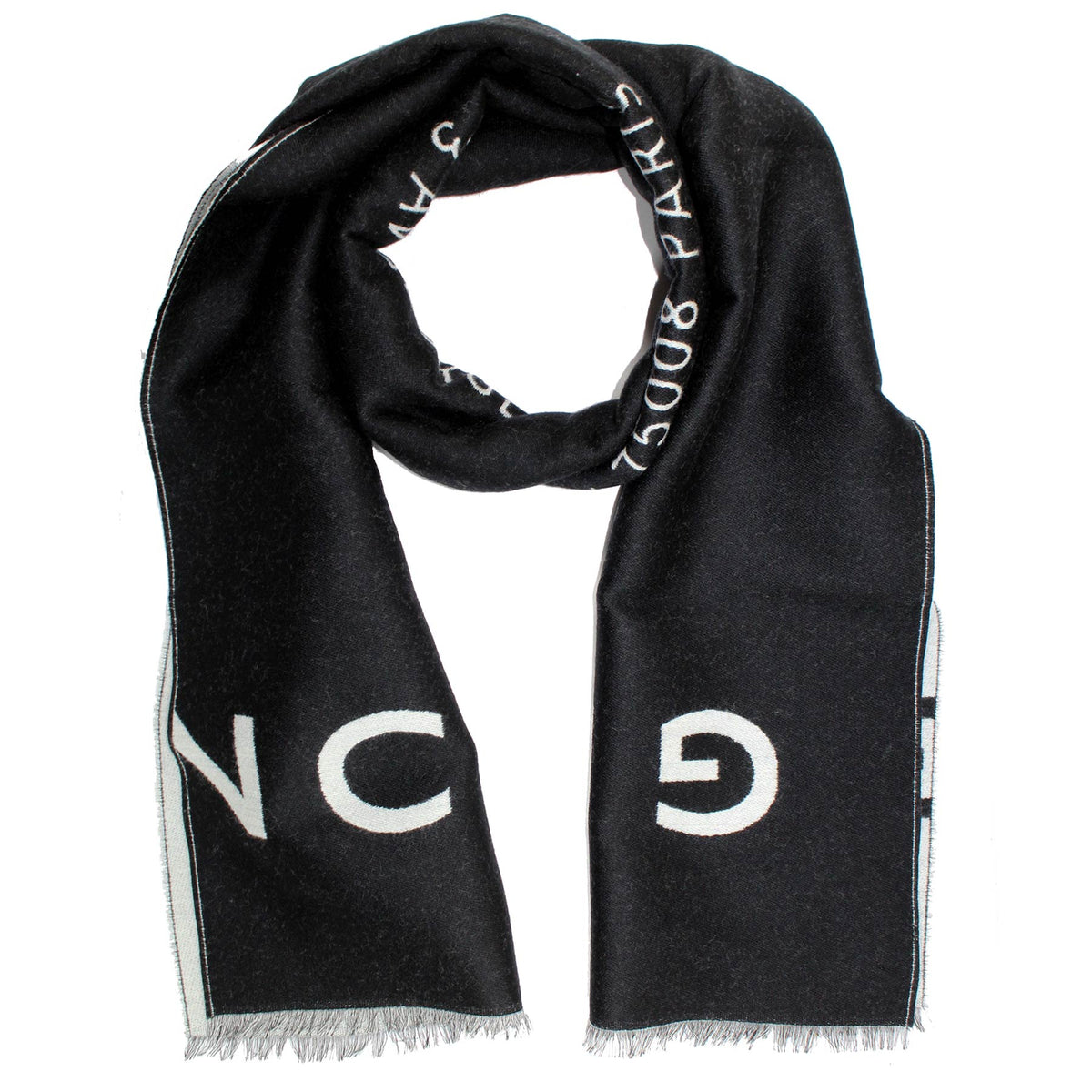 Givenchy Scarf Black White Signature Logo