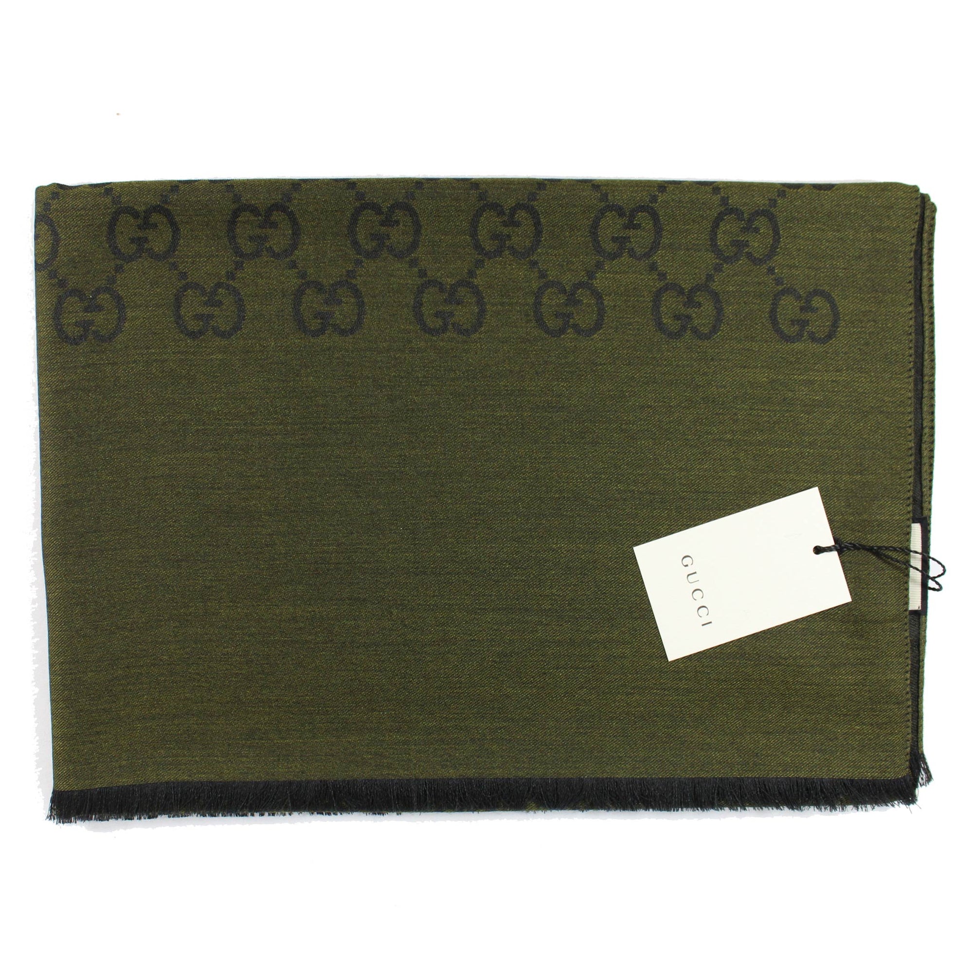 Gucci Scarf Forest Green GG Pattern