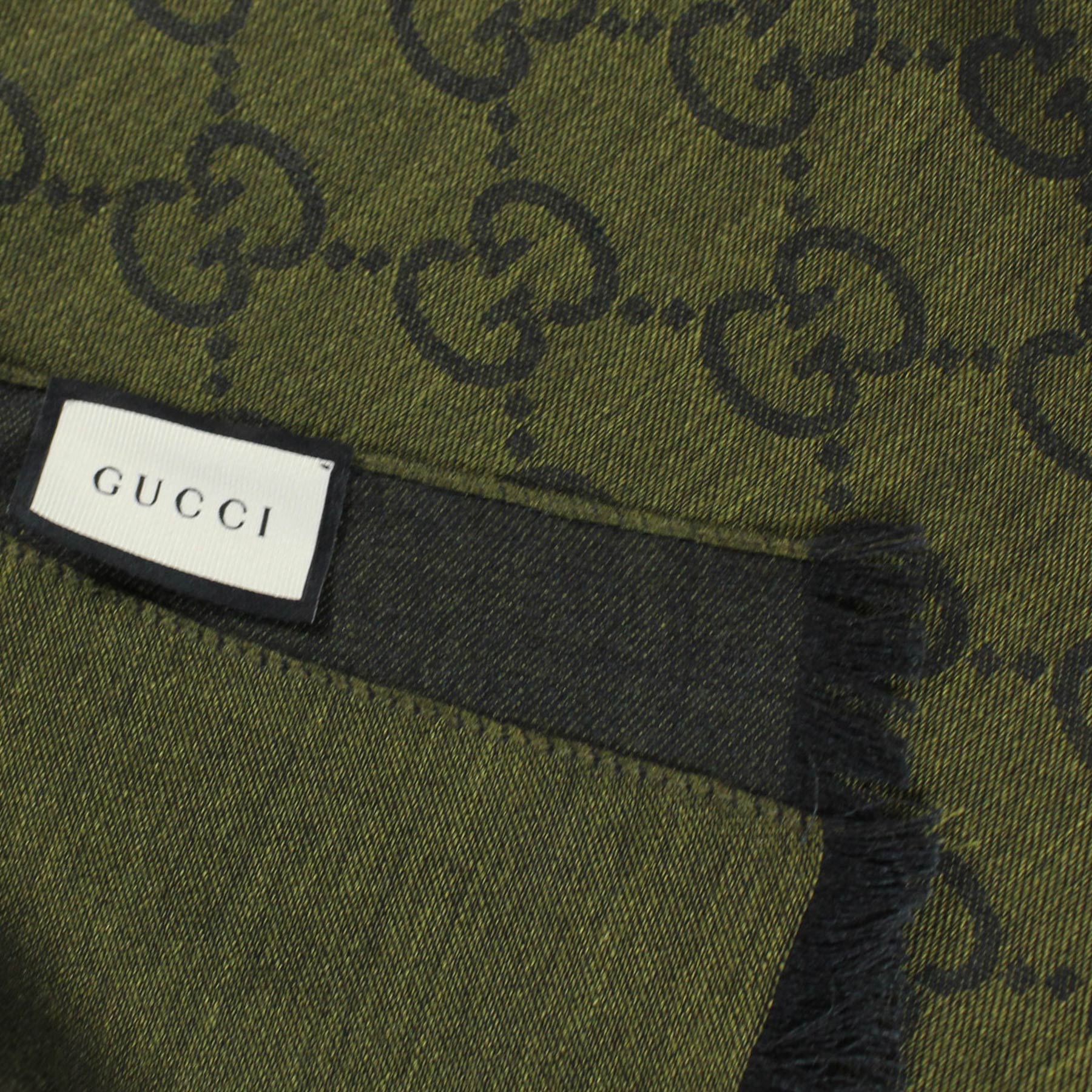 Gucci GG Pattern Wool Silk Scarf