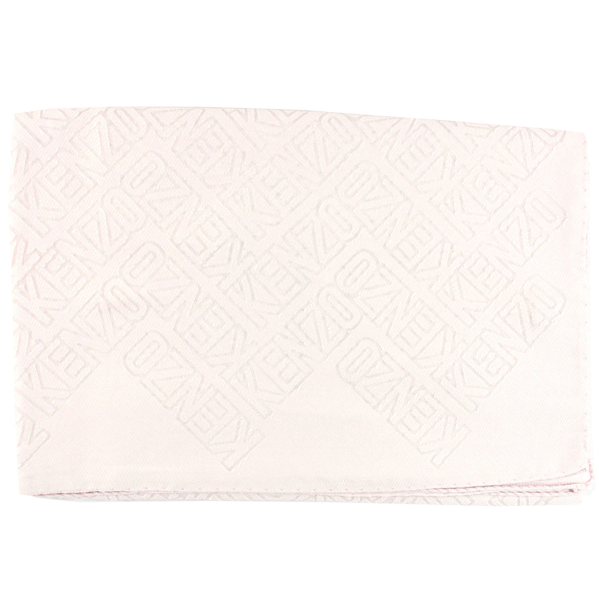 Kenzo Scarf Light Pink Logo Design - Extra Large Modal SIlk Wrap